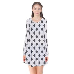 Spades Black And White Long Sleeve V-neck Flare Dress by ConteMonfrey