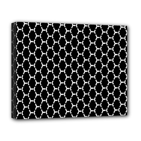 Abstract Beehive Black Deluxe Canvas 20  X 16  (stretched) by ConteMonfrey