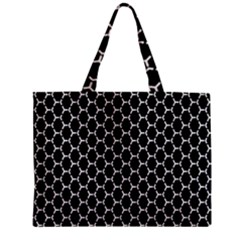 Abstract Beehive Black Zipper Mini Tote Bag by ConteMonfrey