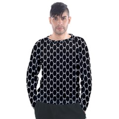 Abstract Beehive Black Men s Long Sleeve Raglan Tee