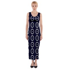 Sharp Circles Fitted Maxi Dress