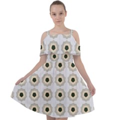 Abstract Blossom Cut Out Shoulders Chiffon Dress by ConteMonfrey