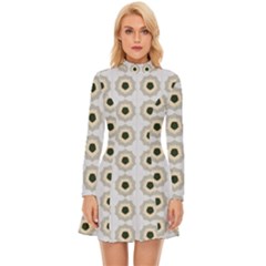 Abstract Blossom Long Sleeve Velour Longline Dress by ConteMonfrey