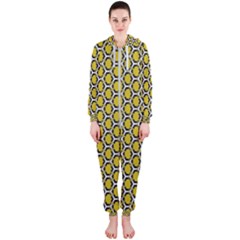 Abstract Beehive Yellow  Hooded Jumpsuit (ladies) by ConteMonfrey