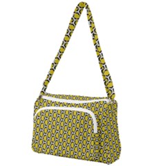 Abstract Beehive Yellow  Front Pocket Crossbody Bag by ConteMonfrey