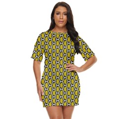 Abstract Beehive Yellow  Just Threw It On Dress by ConteMonfrey