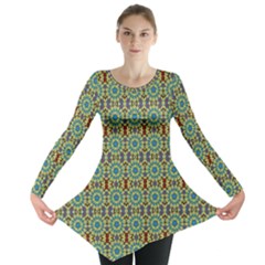 Colorful Sunflowers Long Sleeve Tunic 