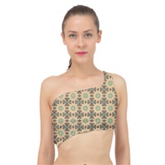 Abstracr Green Caramels Spliced Up Bikini Top 