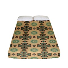 Abstract Green Caramels Fitted Sheet (full/ Double Size) by ConteMonfrey