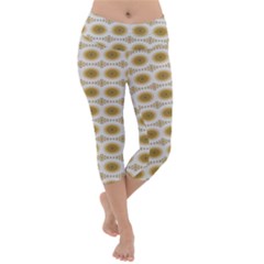 Abstract Petals Lightweight Velour Capri Yoga Leggings by ConteMonfrey