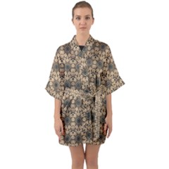 Abstract Dance Half Sleeve Satin Kimono  by ConteMonfrey