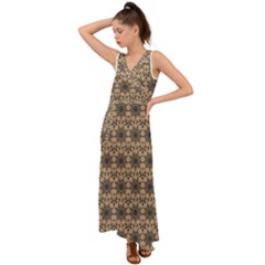 Abstract Dance V-neck Chiffon Maxi Dress by ConteMonfrey