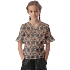 Abstract Dance Kids  V-neck Horn Sleeve Blouse by ConteMonfrey