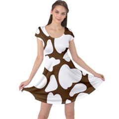 Brown White Cow Cap Sleeve Dress by ConteMonfrey