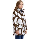 Brown white cow Kid s Hooded Longline Puffer Jacket View2