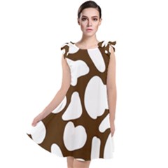 Brown White Cow Tie Up Tunic Dress by ConteMonfrey