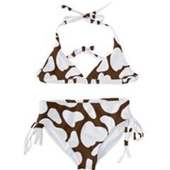 Brown White Cow Kids  Classic Bikini Set by ConteMonfrey