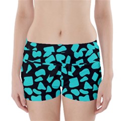 Blue Neon Cow Background   Boyleg Bikini Wrap Bottoms by ConteMonfrey