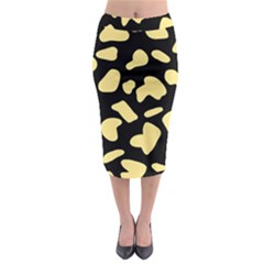 Cow Yellow Black Midi Pencil Skirt by ConteMonfrey