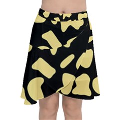 Cow yellow black Chiffon Wrap Front Skirt