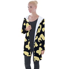 Cow yellow black Longline Hooded Cardigan