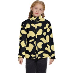 Cow Yellow Black Kids  Puffer Bubble Jacket Coat by ConteMonfrey