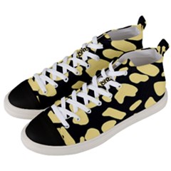 Cow Yellow Black Men s Mid-top Canvas Sneakers by ConteMonfrey