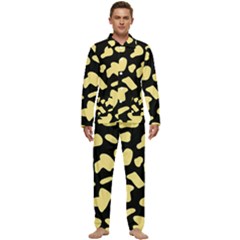 Cow Yellow Black Men s Long Sleeve Velvet Pocket Pajamas Set by ConteMonfrey