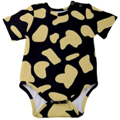 Cow Yellow Black Baby Short Sleeve Onesie Bodysuit by ConteMonfrey