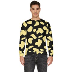 Cow Yellow Black Men s Fleece Sweatshirt by ConteMonfrey