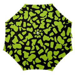 Neon Green Cow Spots Straight Umbrellas by ConteMonfrey