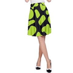 Neon Green Cow Spots A-line Skirt by ConteMonfrey