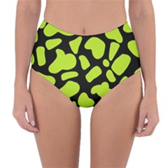 Neon Green Cow Spots Reversible High-waist Bikini Bottoms by ConteMonfrey