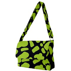 Neon Green Cow Spots Full Print Messenger Bag (s) by ConteMonfrey