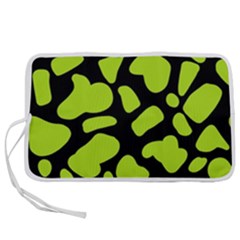 Neon Green Cow Spots Pen Storage Case (l) by ConteMonfrey