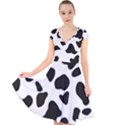 Black and white spots Cap Sleeve Front Wrap Midi Dress View1