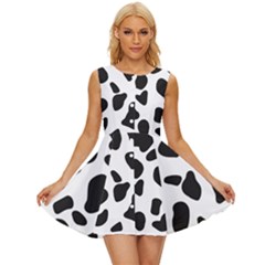 Black And White Spots Sleeveless Button Up Dress by ConteMonfrey