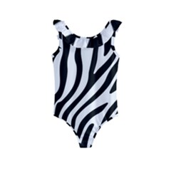 Zebra Vibes Animal Print Kids  Frill Swimsuit by ConteMonfrey