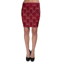 Golden Bees Red Sky Bodycon Skirt by ConteMonfrey