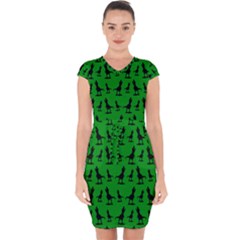 Green Dinos Capsleeve Drawstring Dress  by ConteMonfrey
