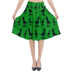 Green Dinos Flared Midi Skirt by ConteMonfrey