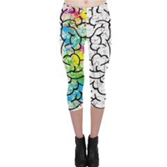 Brain Mind Psychology Idea Drawing Capri Leggings  by Wegoenart