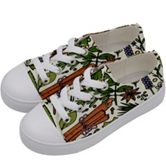 Background-033 Kids  Low Top Canvas Sneakers by nateshop