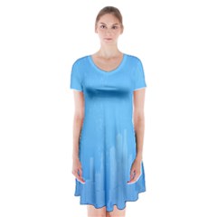 City Short Sleeve V-neck Flare Dress by nateshop