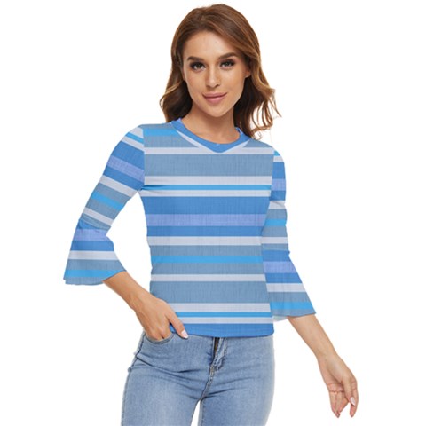 Cotton Bell Sleeve Top by nateshop