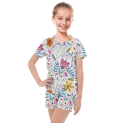 Flowers Kids  Mesh Tee And Shorts Set by nateshop