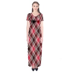 Geometric Short Sleeve Maxi Dress by nateshop