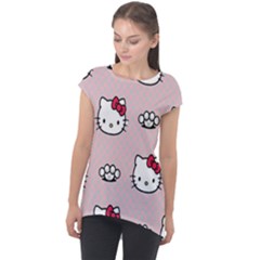 Hello Kitty Cap Sleeve High Low Top by nateshop