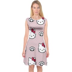Hello Kitty Capsleeve Midi Dress by nateshop