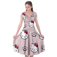 Hello Kitty Cap Sleeve Wrap Front Dress by nateshop